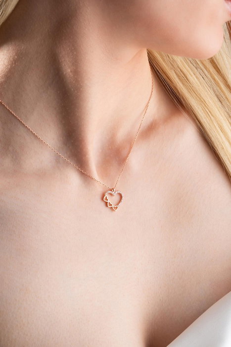 Heliophilia Silver Collar de Plata de Ley 925 con Baño de Oro Rosa y Circón Heliophilia Silver Collar de Plata de Ley 925 con Baño de Oro Rosa y Circón